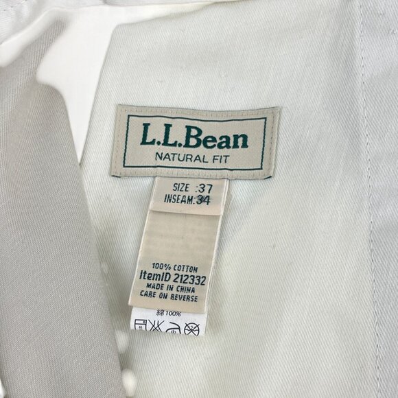 L.L. Bean Men's Natural Fit Khaki Cotton Pants New No Tags Size 37 Beige Chinos - Picture 3 of 9